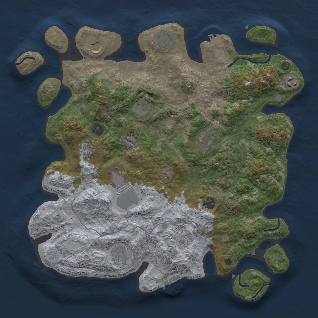 Rust Map: Procedural Map, Size: 4000, Seed: 1356278, 19 Monuments