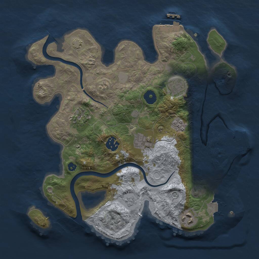 Rust Map: Procedural Map, Size: 3000, Seed: 67572, 12 Monuments