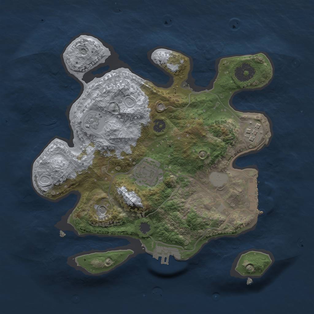 Rust Map: Procedural Map, Size: 2500, Seed: 20471, 11 Monuments