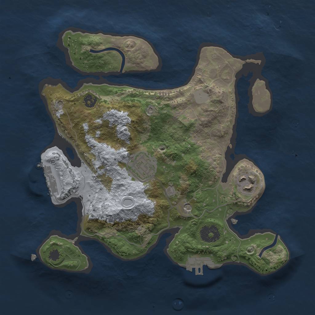 Rust Map: Procedural Map, Size: 2500, Seed: 832, 10 Monuments