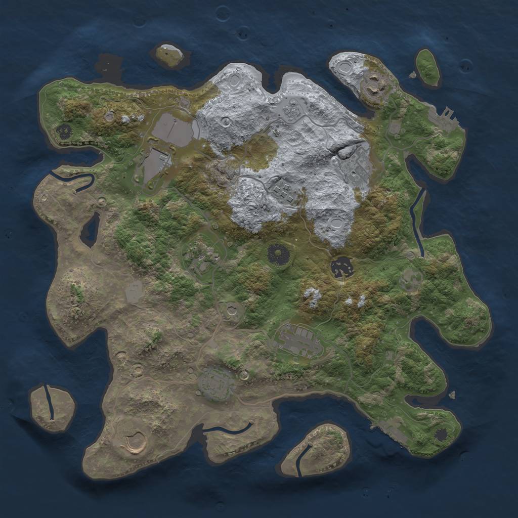 Rust Map: Procedural Map, Size: 3500, Seed: 474157083, 18 Monuments