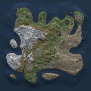 Thumbnail Rust Map: Procedural Map, Size: 3000, Seed: 25000, 14 Monuments