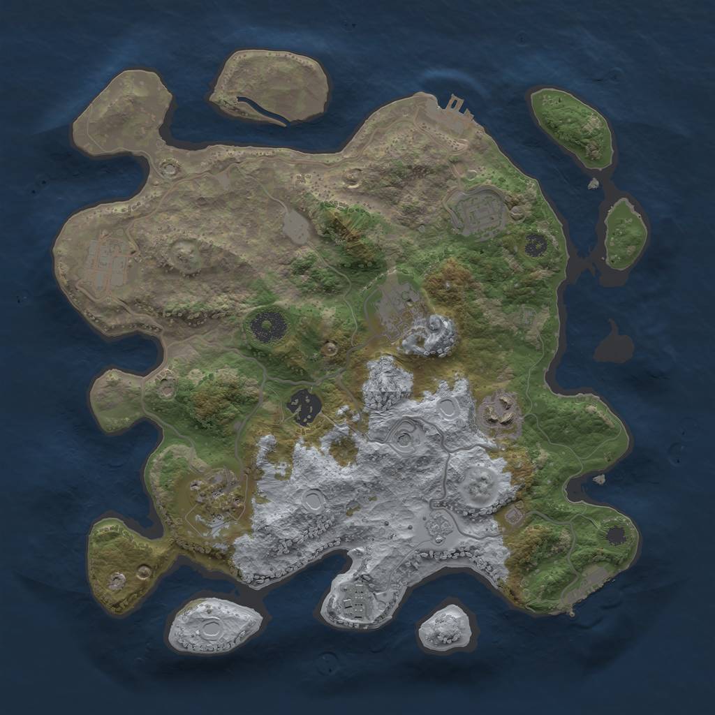 Rust Map: Procedural Map, Size: 3200, Seed: 9555599, 16 Monuments