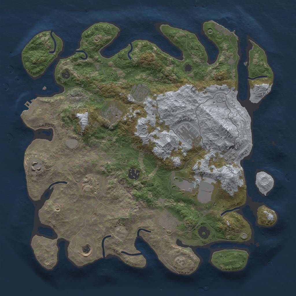 Rust Map: Procedural Map, Size: 3700, Seed: 764709, 19 Monuments