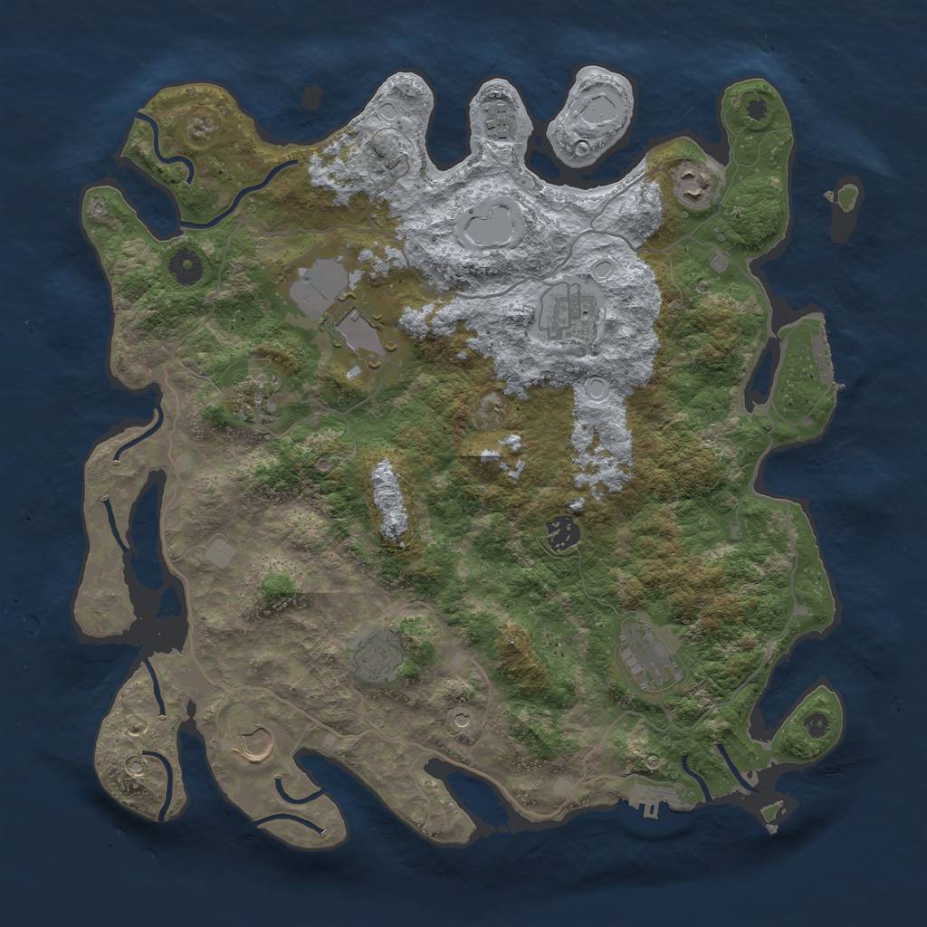 Rust Map: Procedural Map, Size: 4000, Seed: 439858312, 17 Monuments