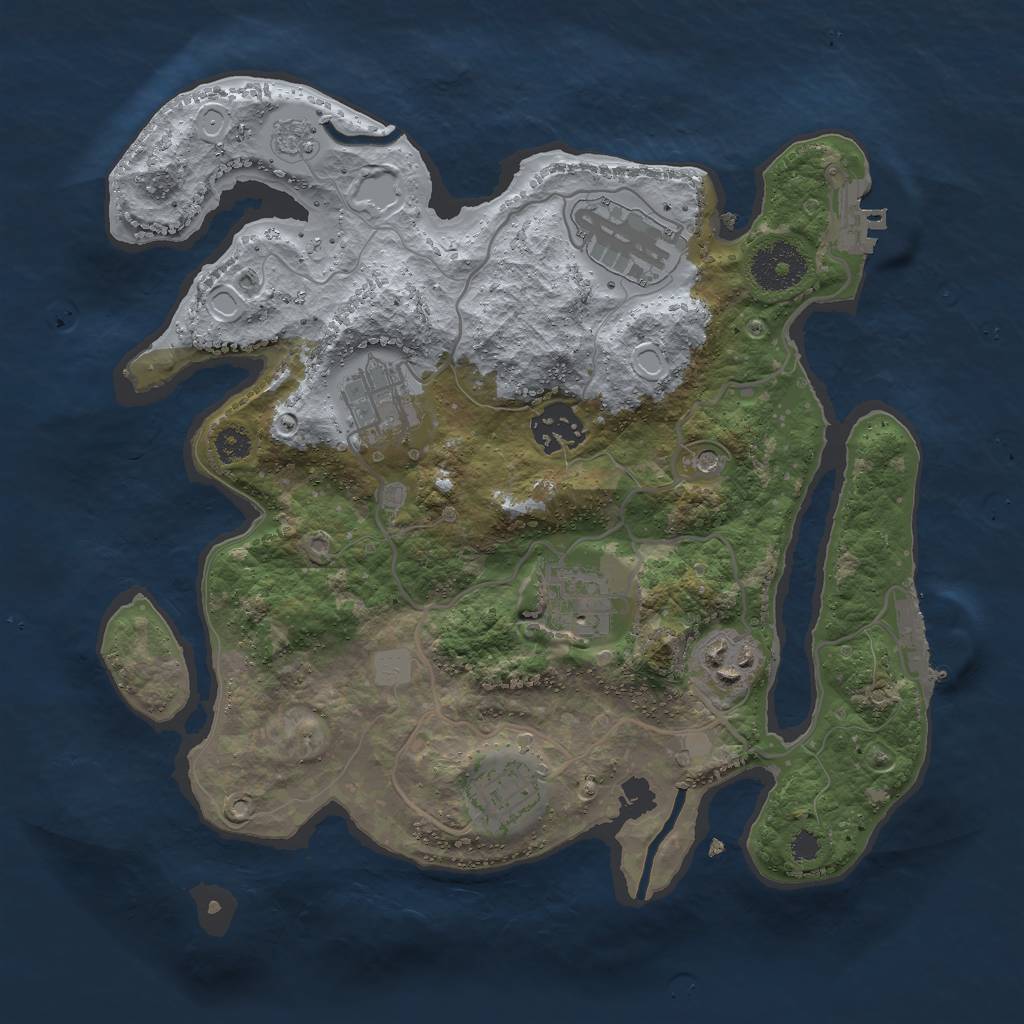 Rust Map: Procedural Map, Size: 3000, Seed: 23925084, 15 Monuments