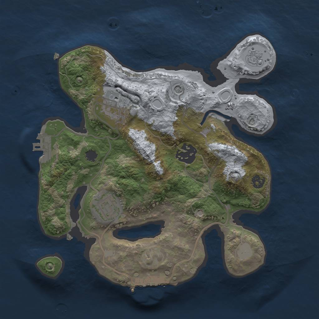Rust Map: Procedural Map, Size: 2400, Seed: 246580787, 12 Monuments