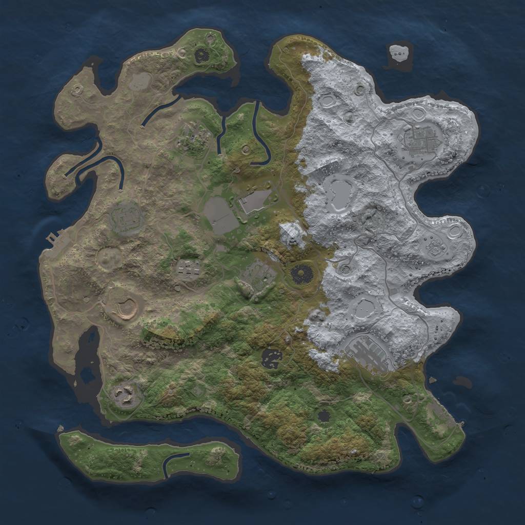 Rust Map: Procedural Map, Size: 3700, Seed: 712984, 17 Monuments