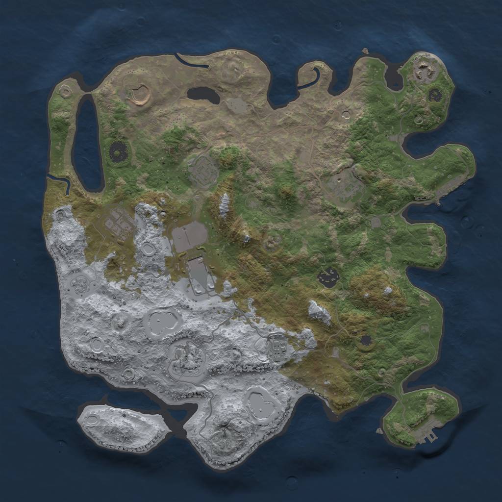 Rust Map: Procedural Map, Size: 3700, Seed: 237646, 18 Monuments