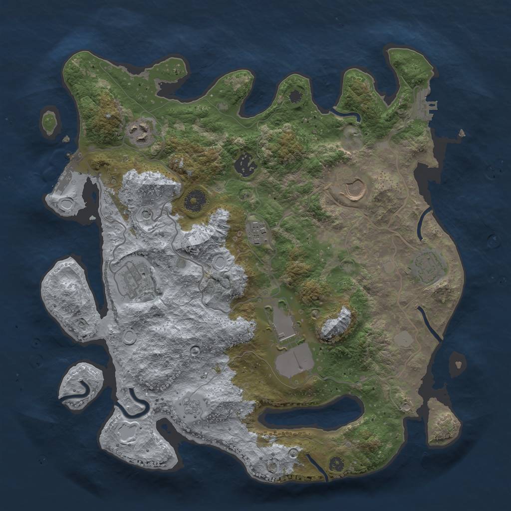 Rust Map: Procedural Map, Size: 3500, Seed: 417480813, 16 Monuments