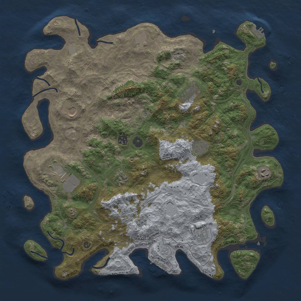 Rust Map: Procedural Map, Size: 4500, Seed: 1681106737, 19 Monuments