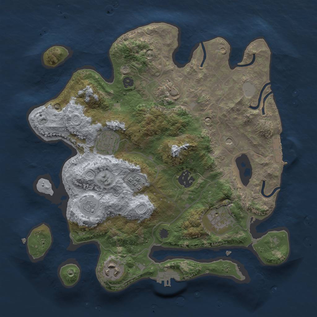 Rust Map: Procedural Map, Size: 3000, Seed: 1439580314, 15 Monuments