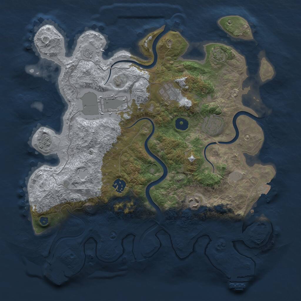 Rust Map: Procedural Map, Size: 3500, Seed: 19756055, 12 Monuments