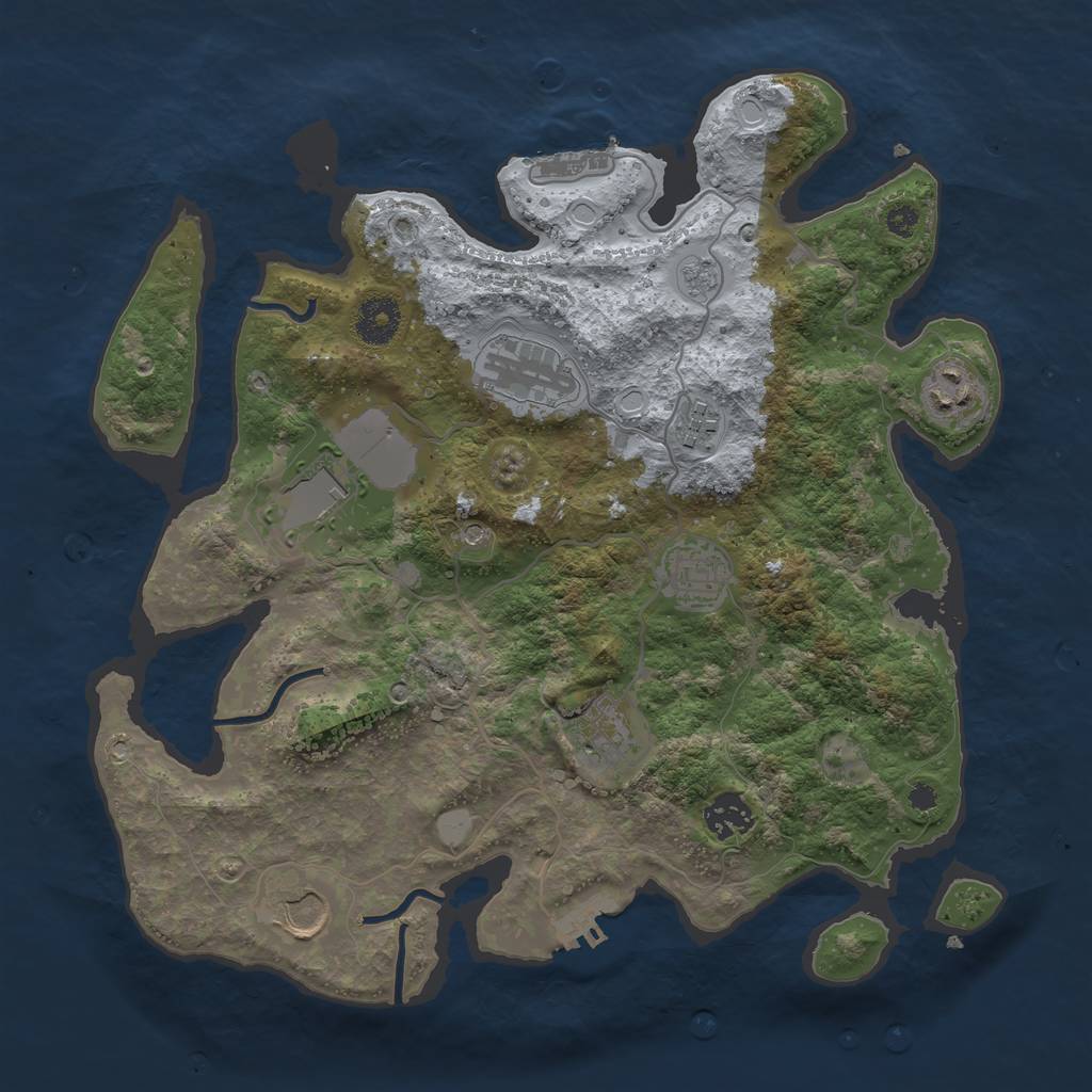 Rust Map: Procedural Map, Size: 3500, Seed: 63505874, 15 Monuments