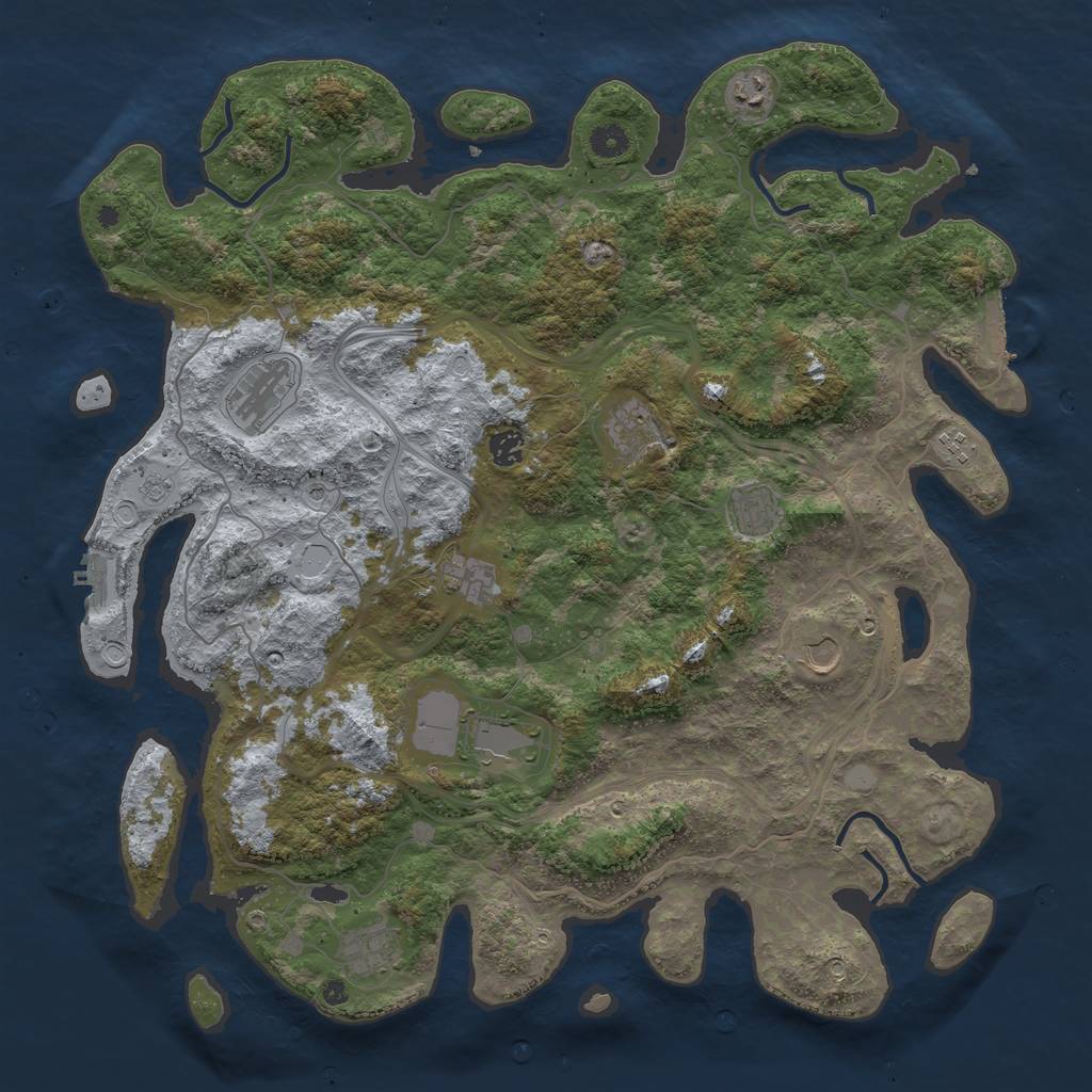 Rust Map: Procedural Map, Size: 4500, Seed: 5417283, 19 Monuments