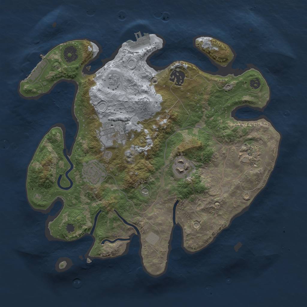 Rust Map: Procedural Map, Size: 3000, Seed: 15105, 14 Monuments
