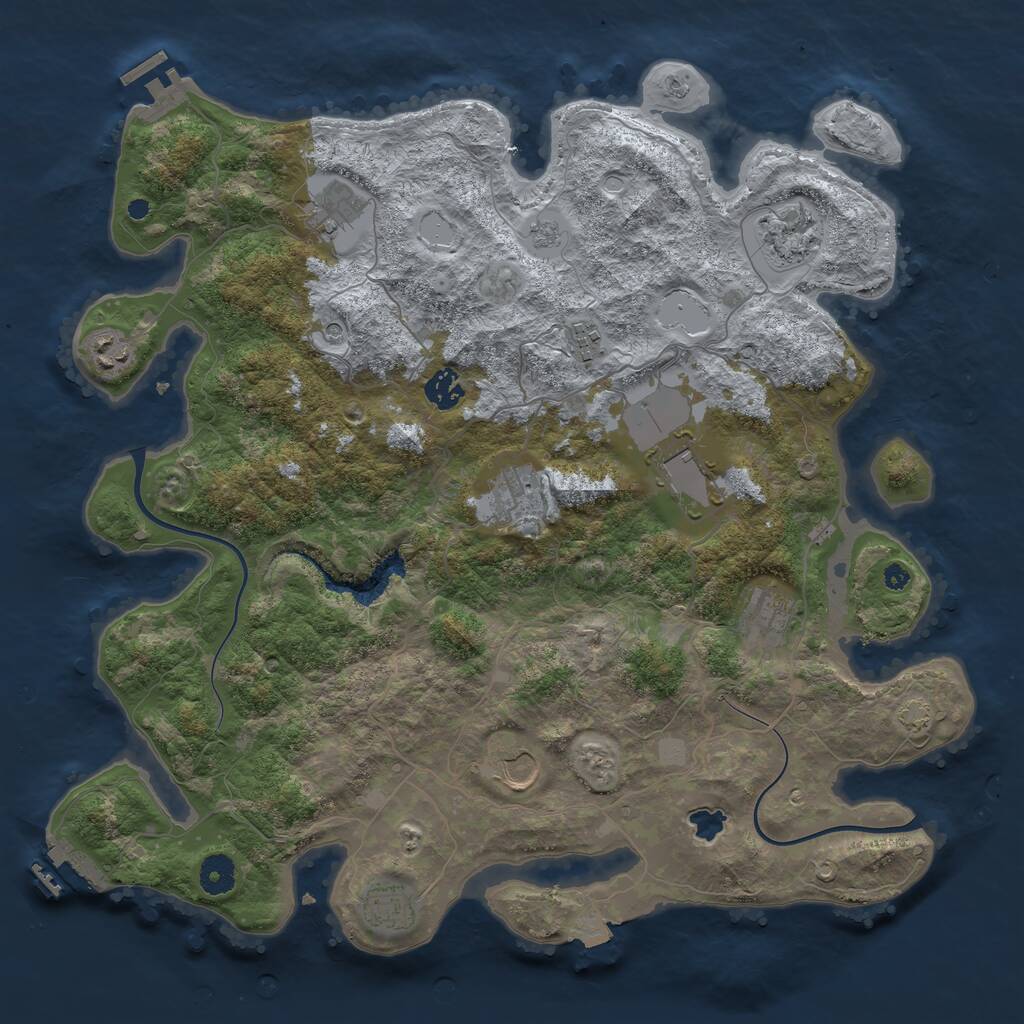Rust Map: Procedural Map, Size: 4000, Seed: 14026681, 16 Monuments