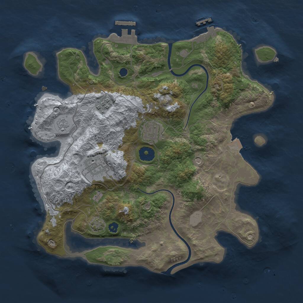Rust Map: Procedural Map, Size: 3000, Seed: 1756640102, 9 Monuments