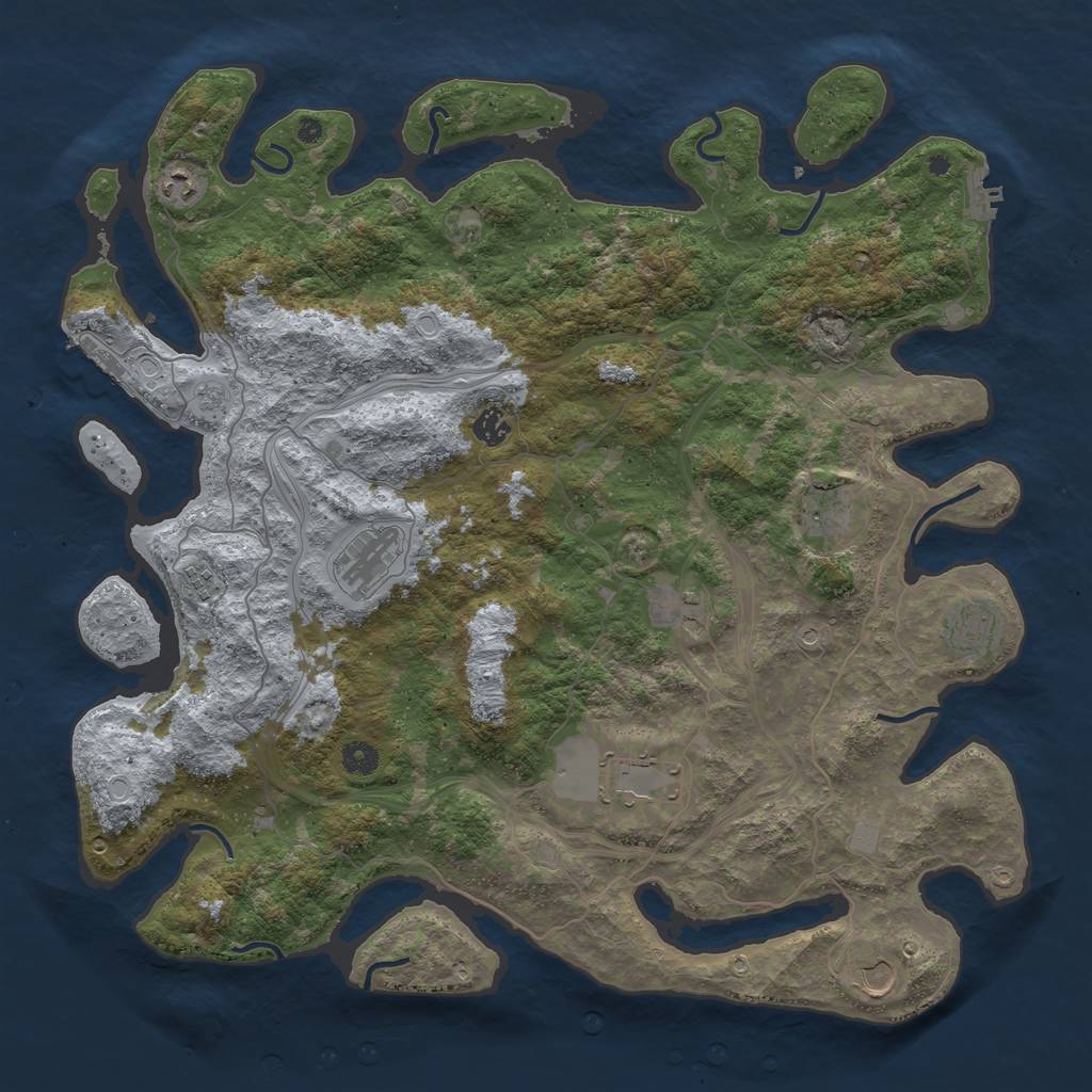 Rust Map: Procedural Map, Size: 4500, Seed: 235230630, 18 Monuments