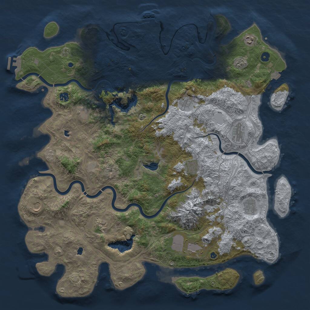 Rust Map: Procedural Map, Size: 5000, Seed: 41158749, 17 Monuments