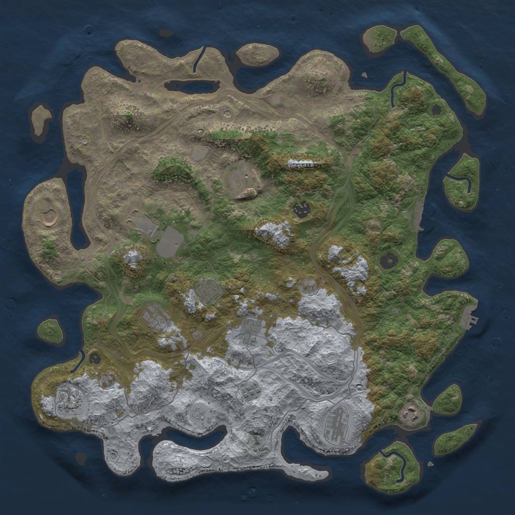 Rust Map: Procedural Map, Size: 4500, Seed: 722713969, 20 Monuments