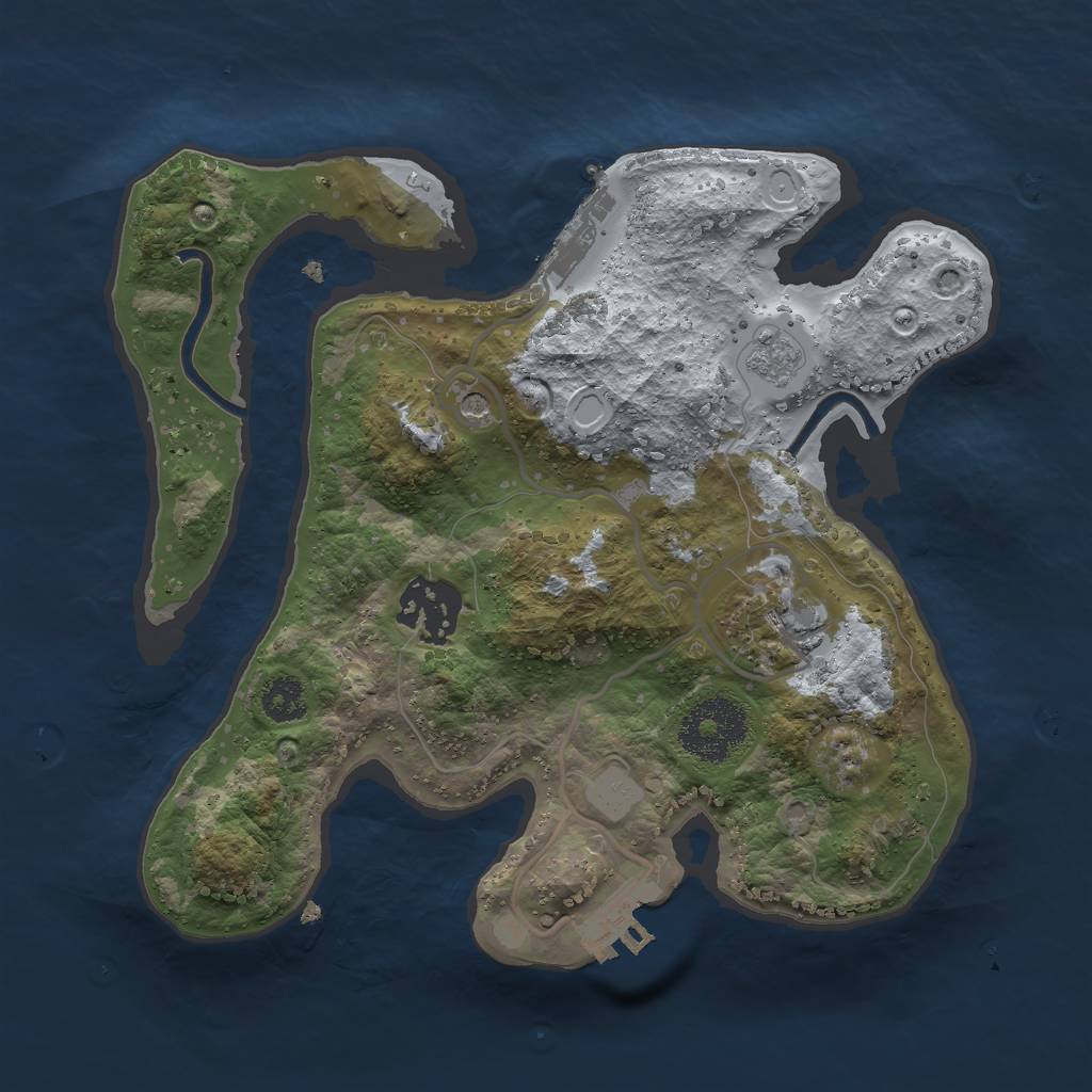 Rust Map: Procedural Map, Size: 2500, Seed: 26377, 11 Monuments