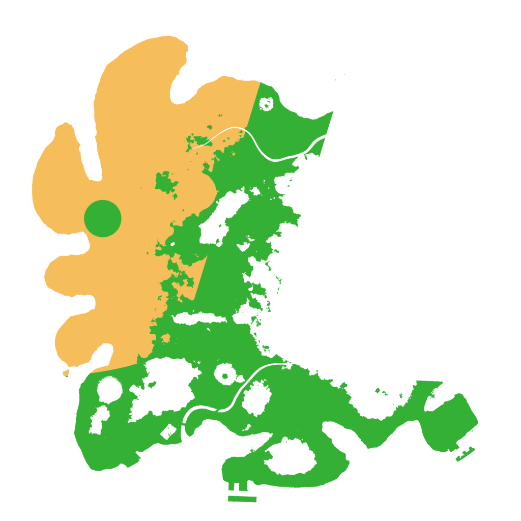 Biome Rust Map: Procedural Map, Size: 3700, Seed: 993227
