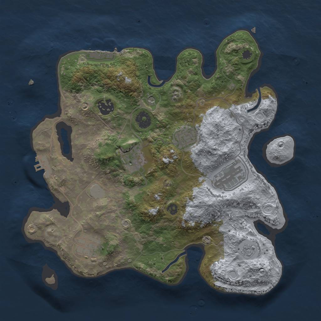 Rust Map: Procedural Map, Size: 3000, Seed: 79746, 14 Monuments