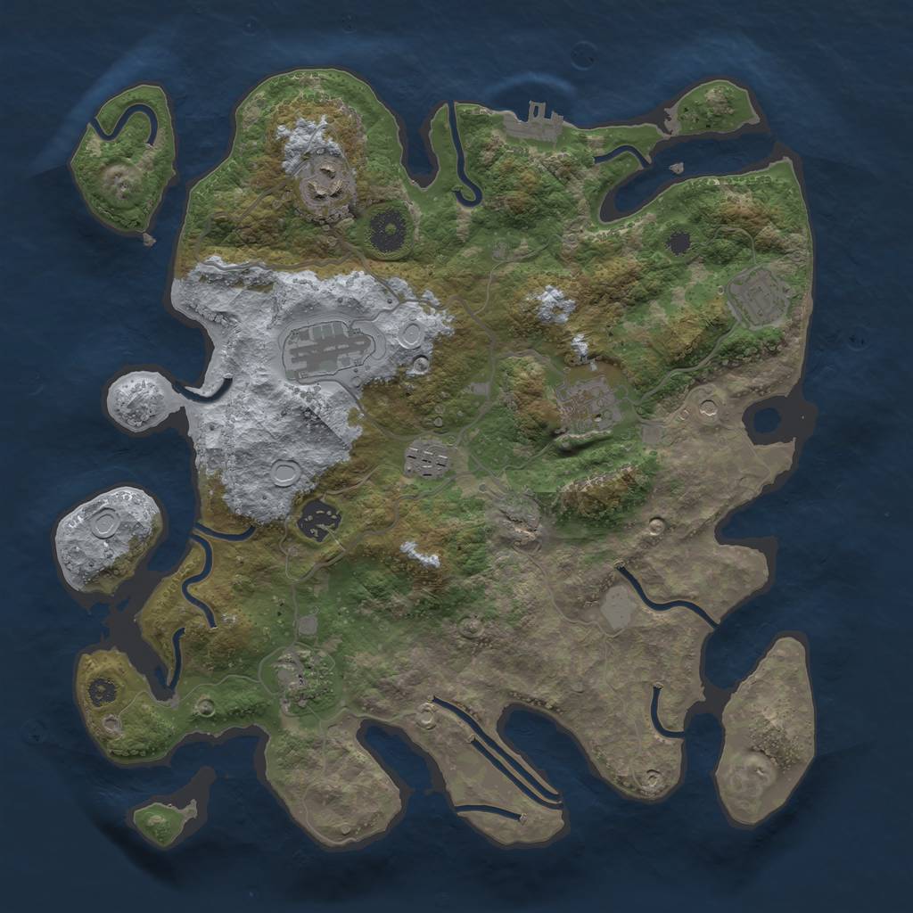 Rust Map: Procedural Map, Size: 3400, Seed: 936047856, 14 Monuments