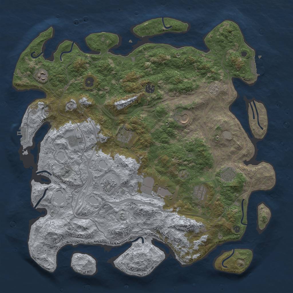 Rust Map: Procedural Map, Size: 4500, Seed: 1656470957, 19 Monuments