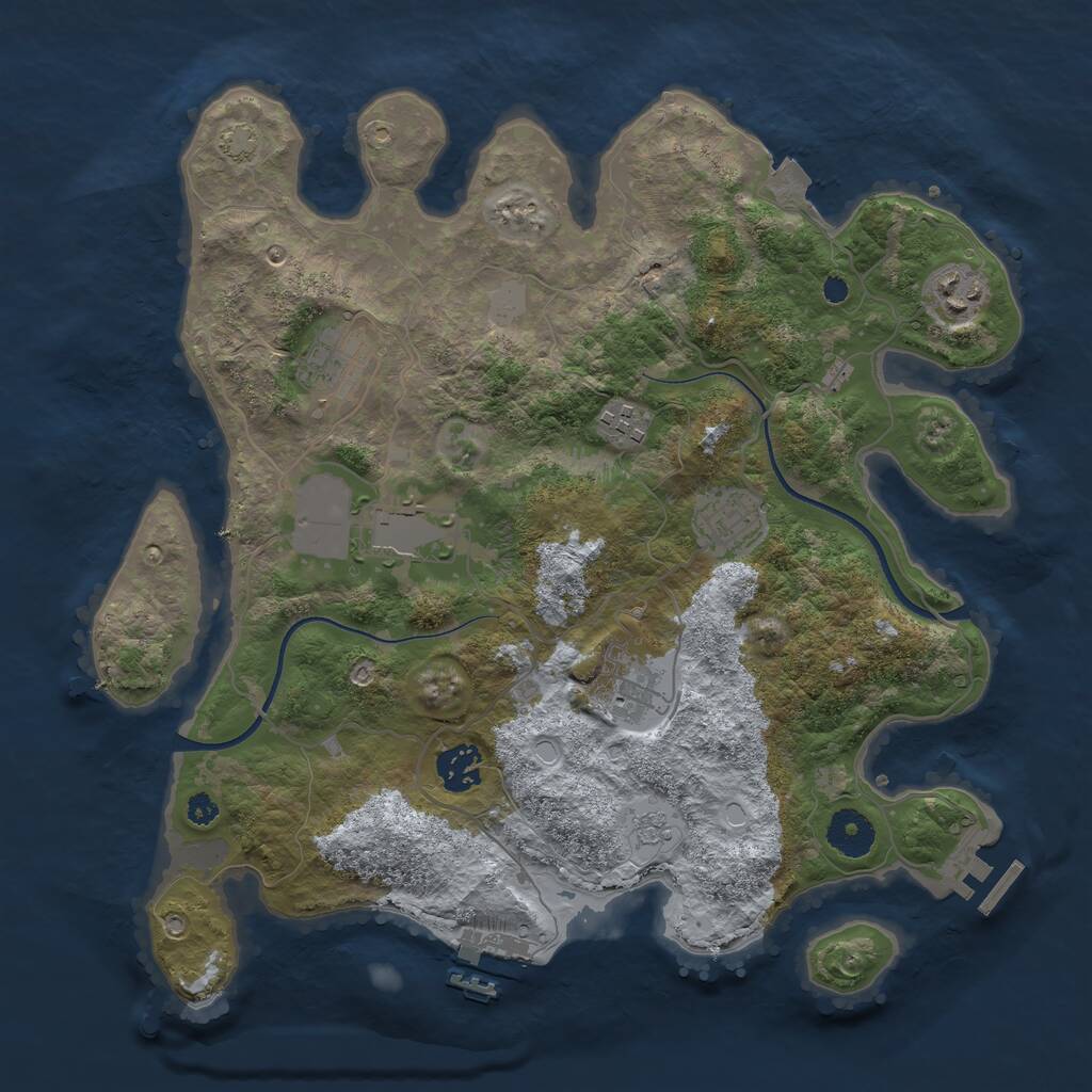 Rust Map: Procedural Map, Size: 3500, Seed: 67895335, 12 Monuments