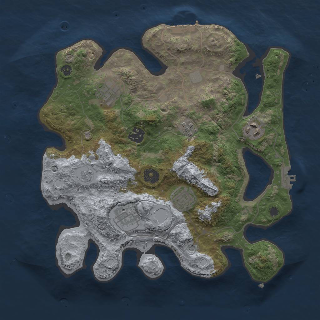 Rust Map: Procedural Map, Size: 3100, Seed: 12988441, 15 Monuments