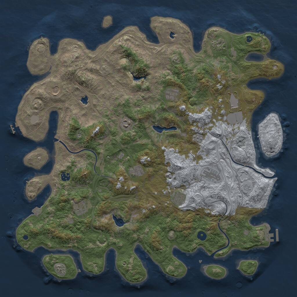 Rust Map: Procedural Map, Size: 4800, Seed: 943913281, 17 Monuments