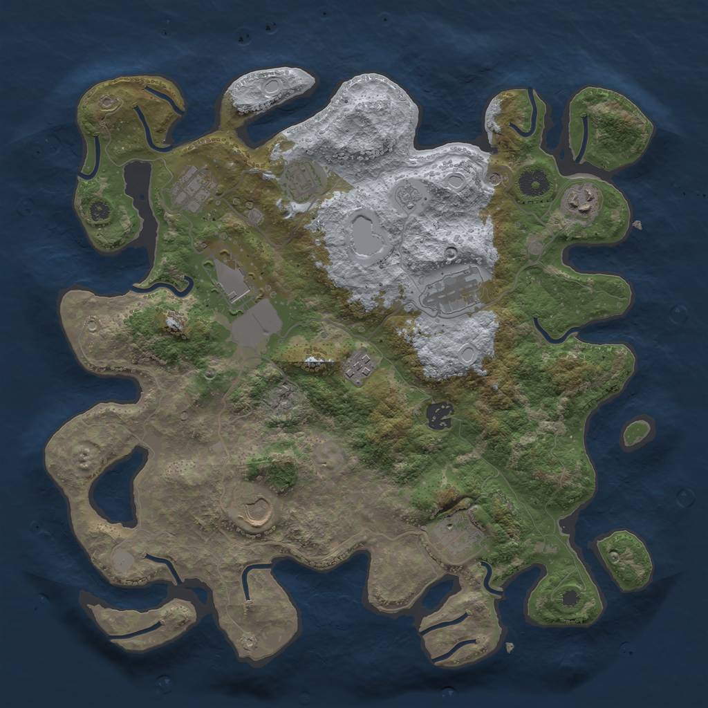 Rust Map: Procedural Map, Size: 3700, Seed: 126678, 16 Monuments