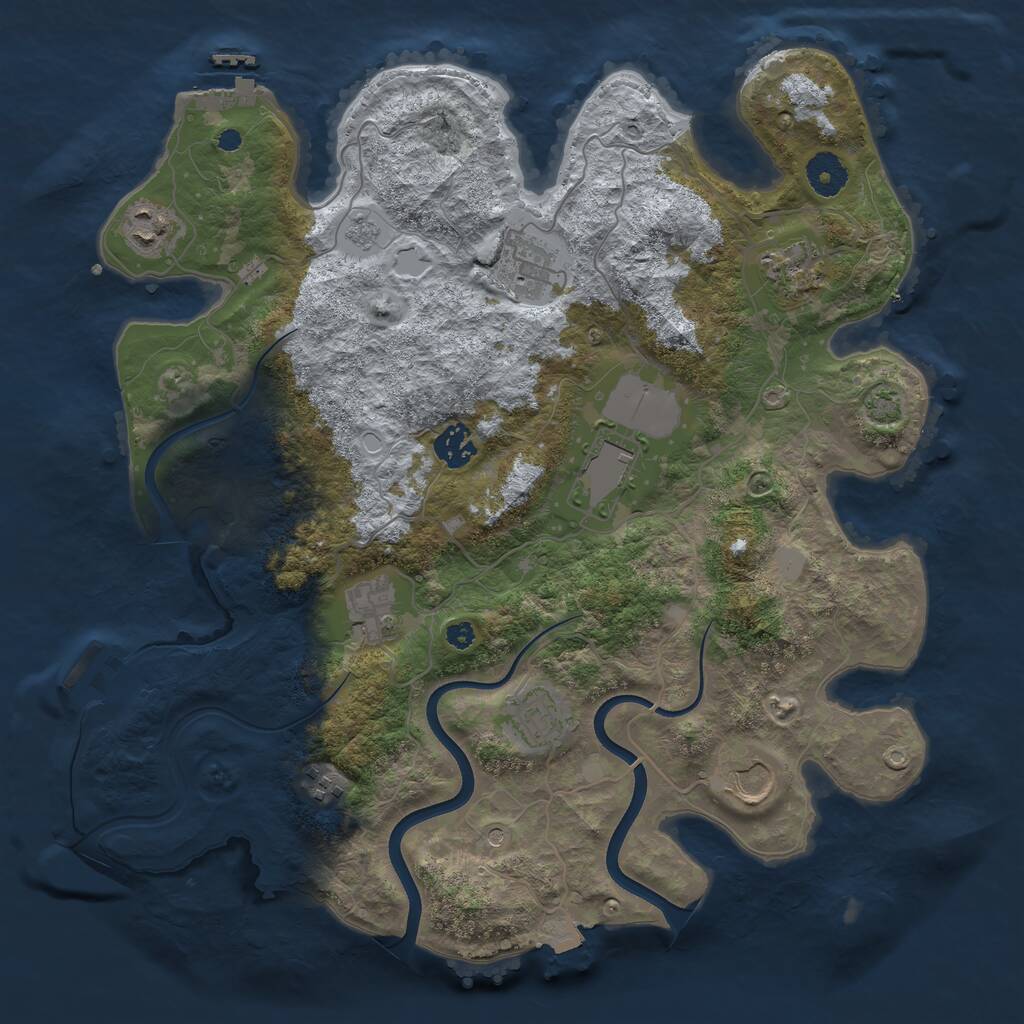 Rust Map: Procedural Map, Size: 3700, Seed: 314221, 15 Monuments