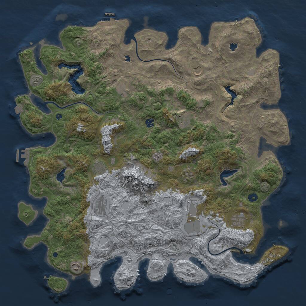 Rust Map: Procedural Map, Size: 5000, Seed: 85302, 17 Monuments