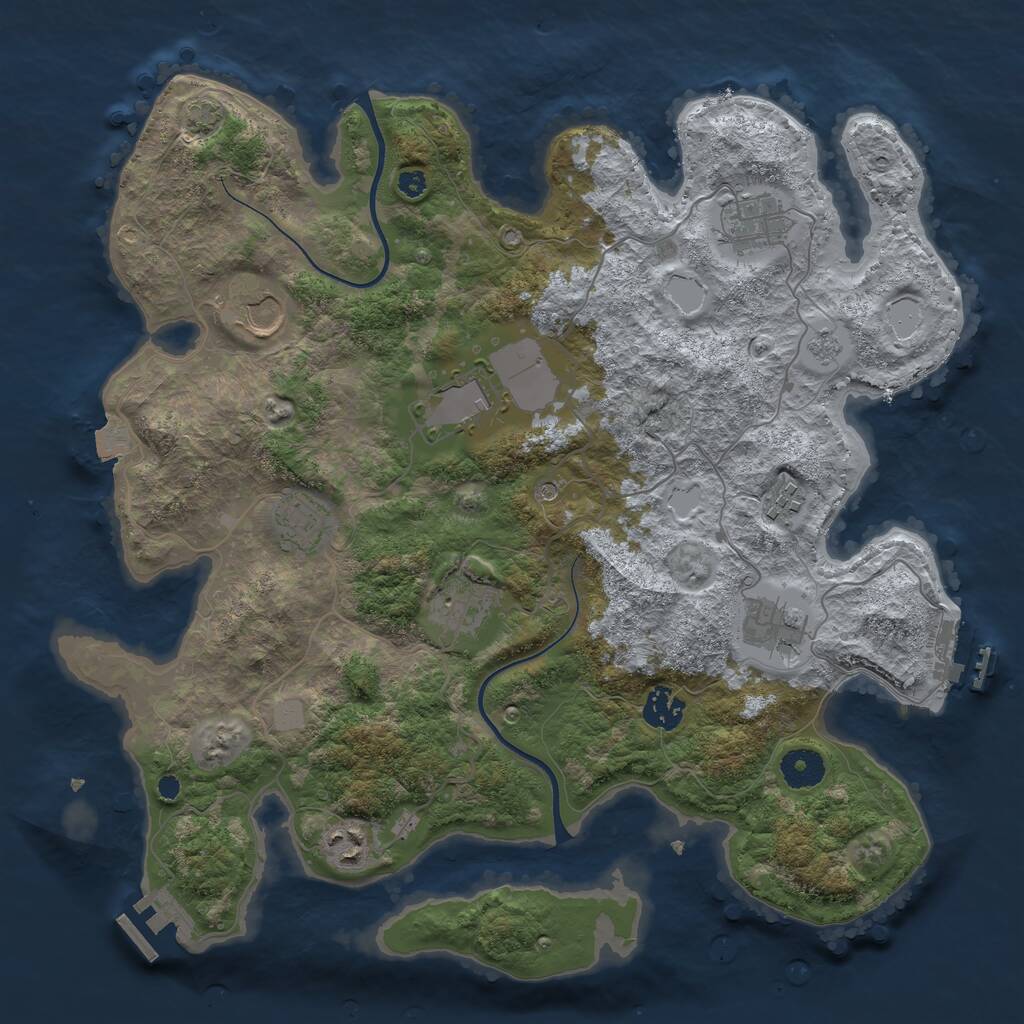 Rust Map: Procedural Map, Size: 3700, Seed: 824979, 15 Monuments