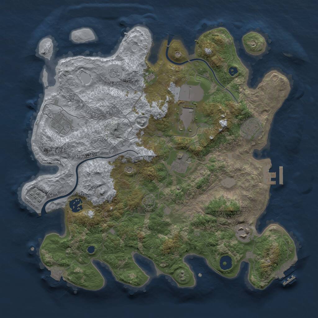Rust Map: Procedural Map, Size: 3500, Seed: 16034668, 13 Monuments