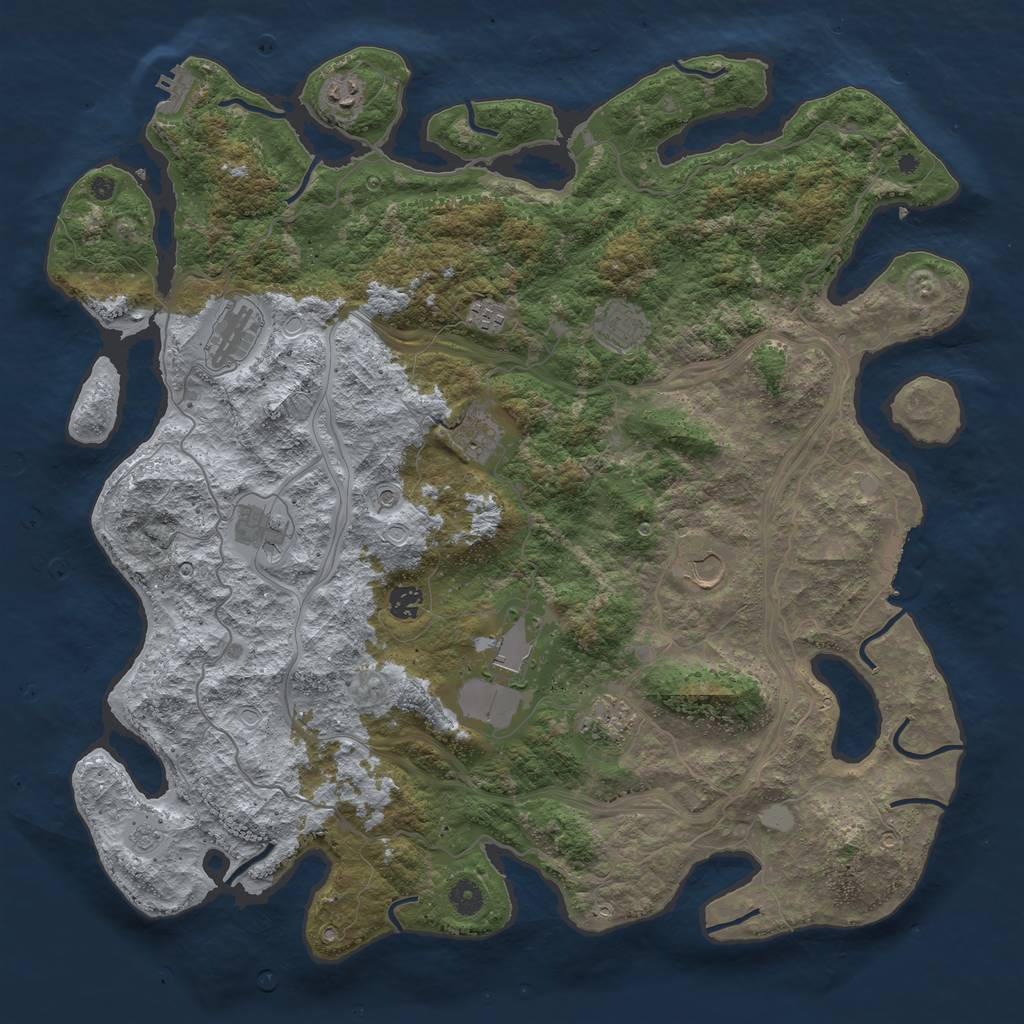 Rust Map: Procedural Map, Size: 4500, Seed: 117685, 19 Monuments