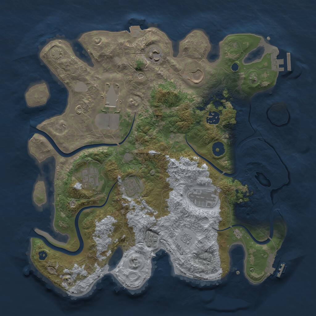 Rust Map: Procedural Map, Size: 3500, Seed: 1168752188, 14 Monuments