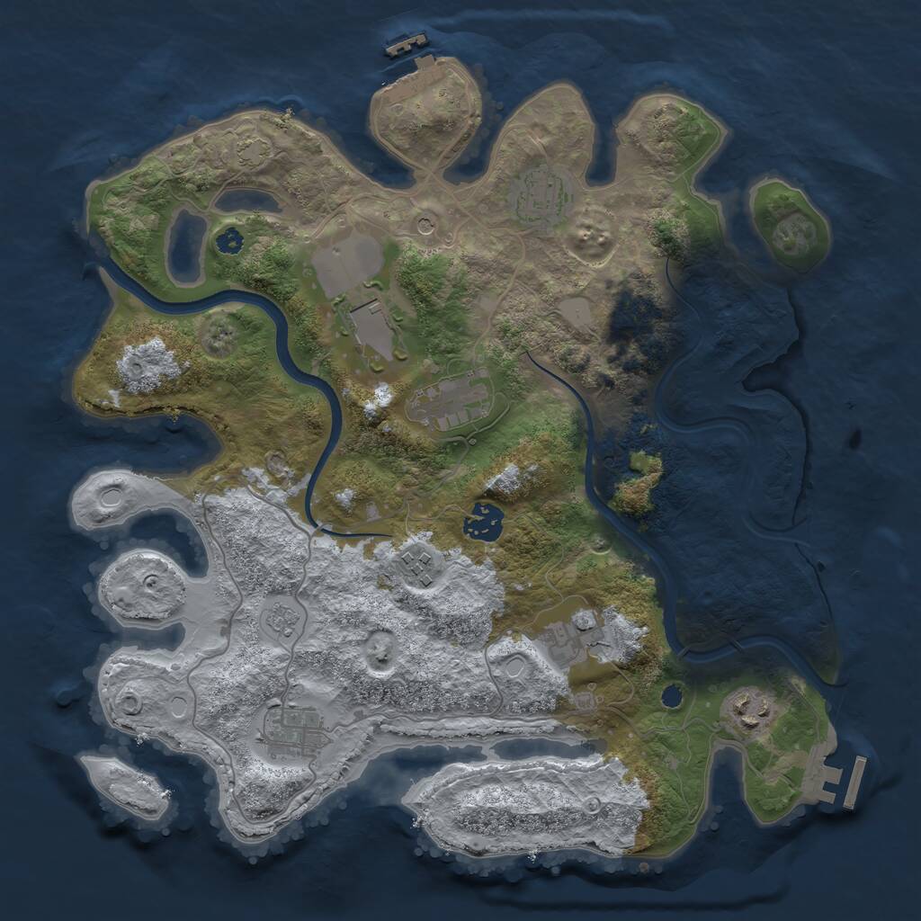 Rust Map: Procedural Map, Size: 3500, Seed: 97419, 14 Monuments