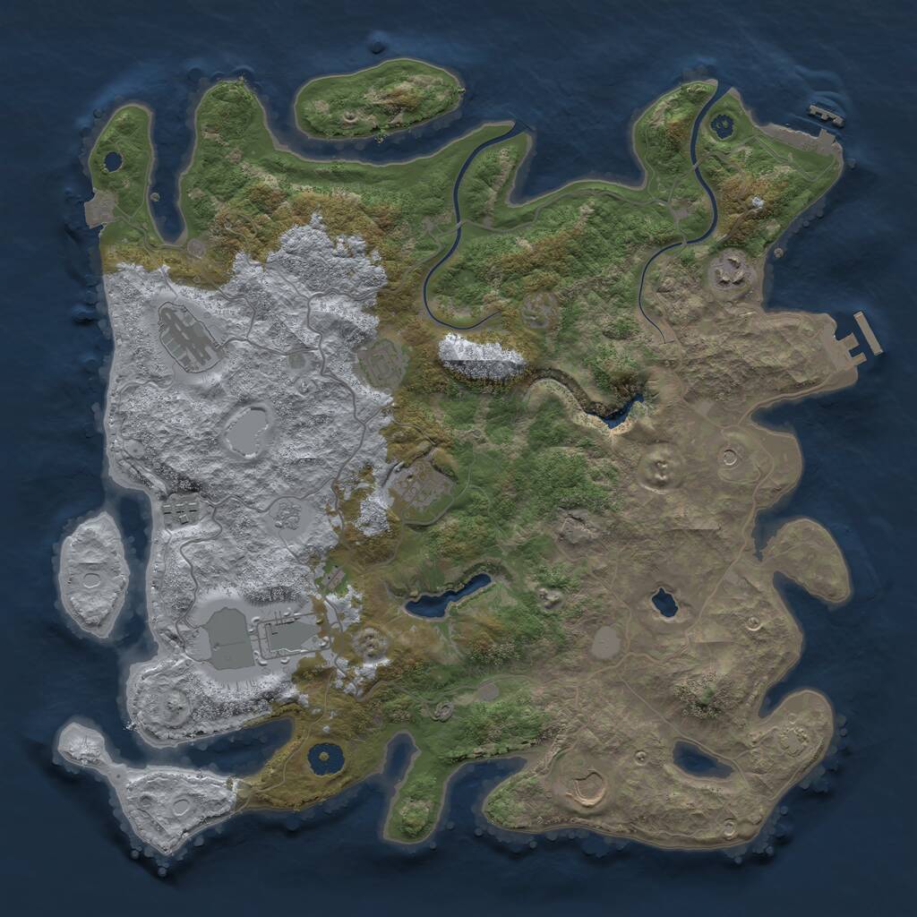 Rust Map: Procedural Map, Size: 4000, Seed: 1528722234, 13 Monuments