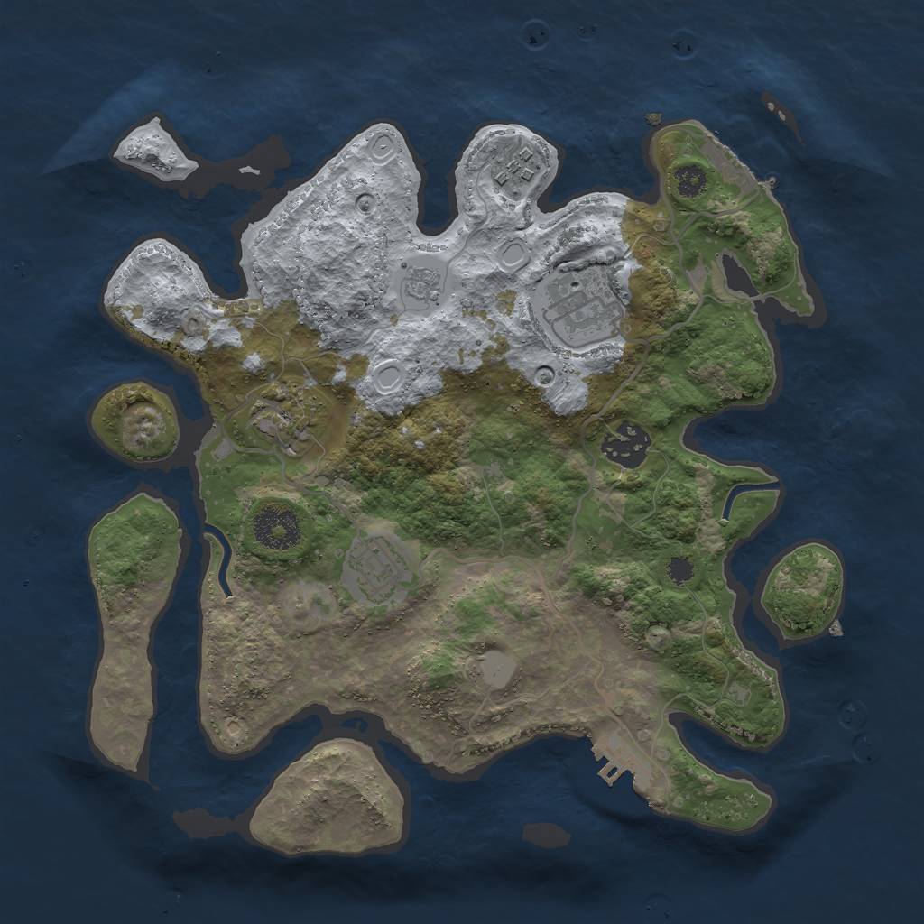 Rust Map: Procedural Map, Size: 3000, Seed: 10579248, 13 Monuments