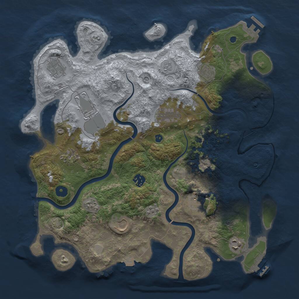 Rust Map: Procedural Map, Size: 3800, Seed: 5525170, 16 Monuments
