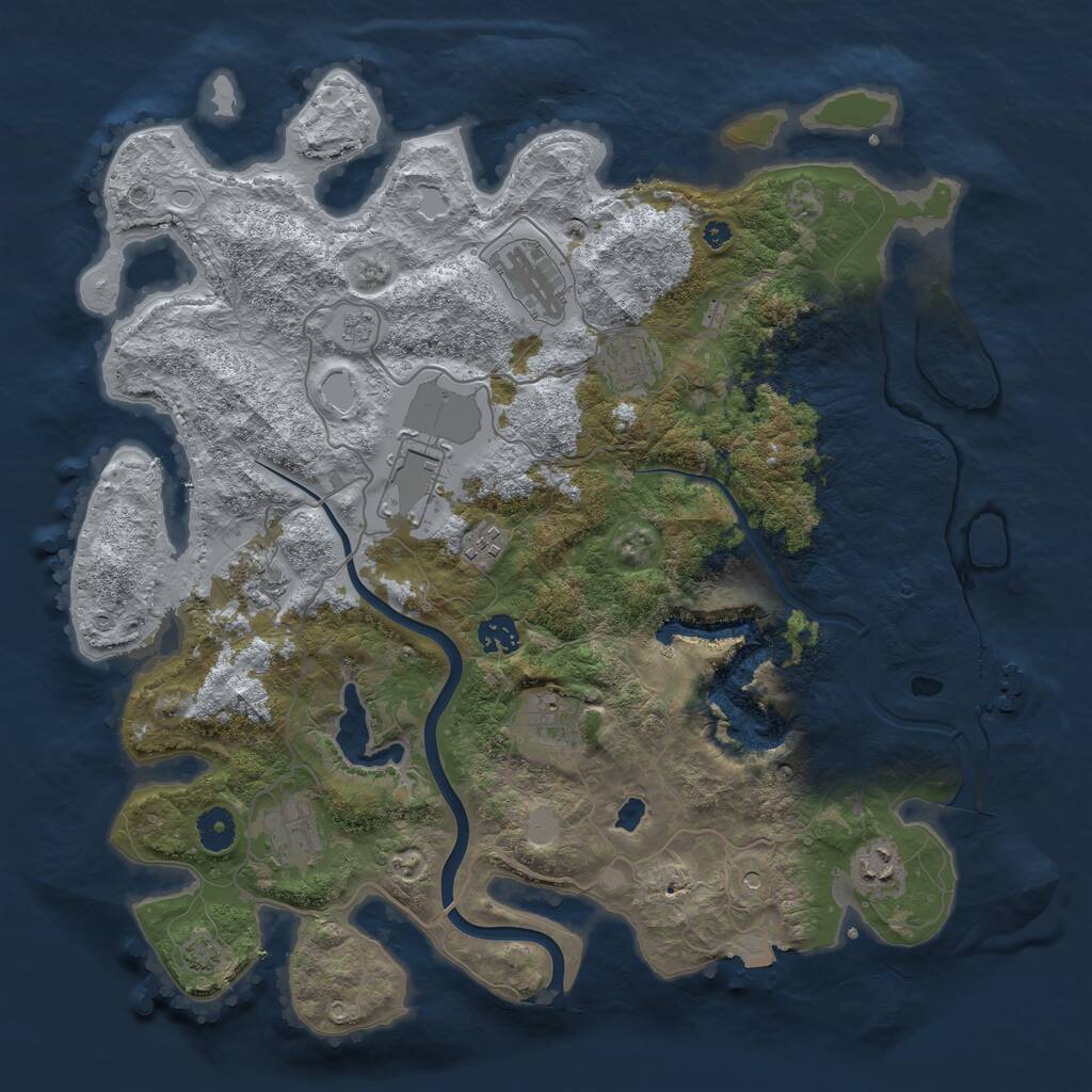 Rust Map: Procedural Map, Size: 4000, Seed: 1620009715, 14 Monuments