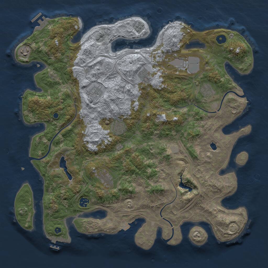 Rust Map: Procedural Map, Size: 4250, Seed: 1760923640, 15 Monuments
