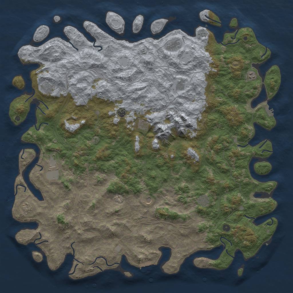 Rust Map: Procedural Map, Size: 6000, Seed: 2028548231, 20 Monuments