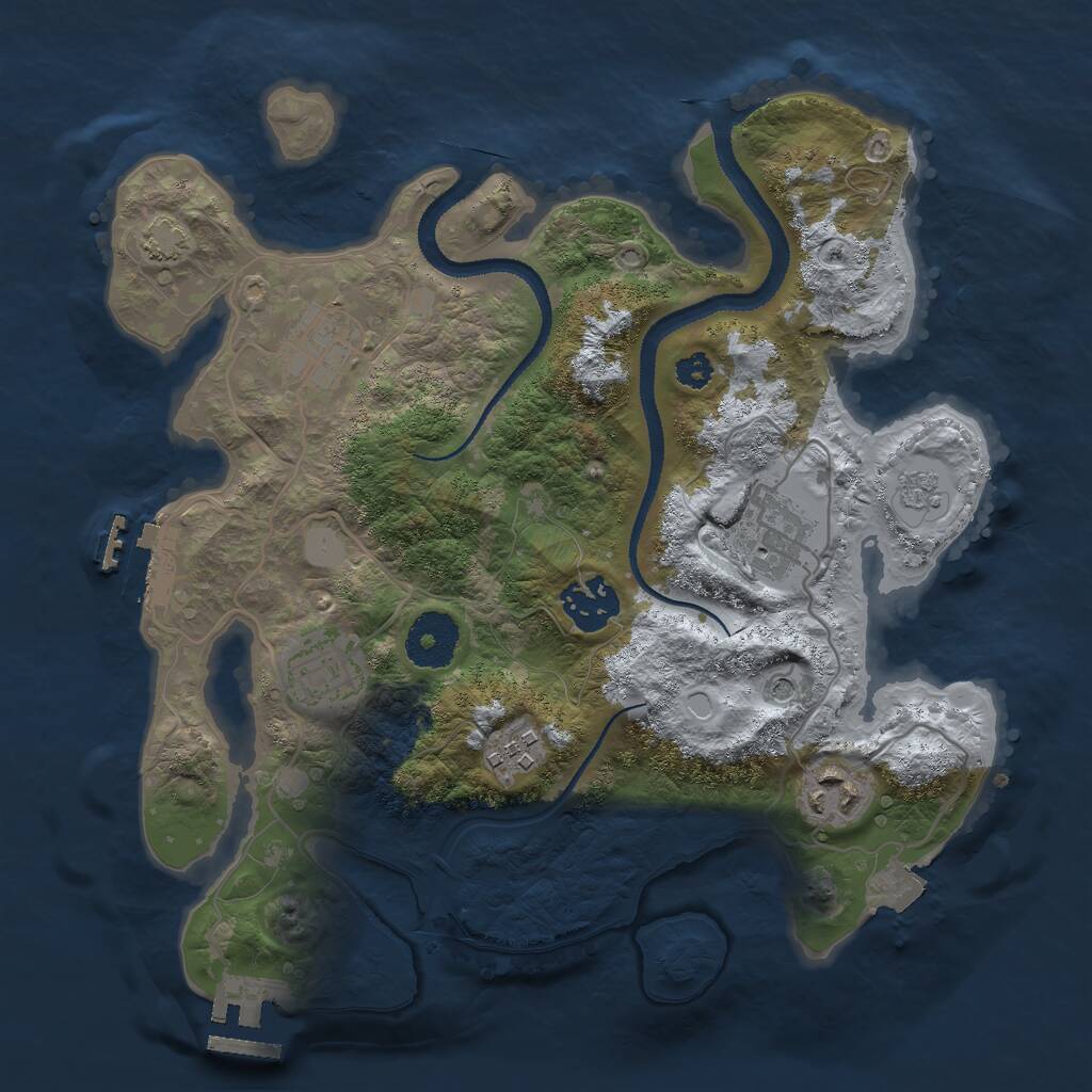 Rust Map: Procedural Map, Size: 3000, Seed: 867798263, 12 Monuments