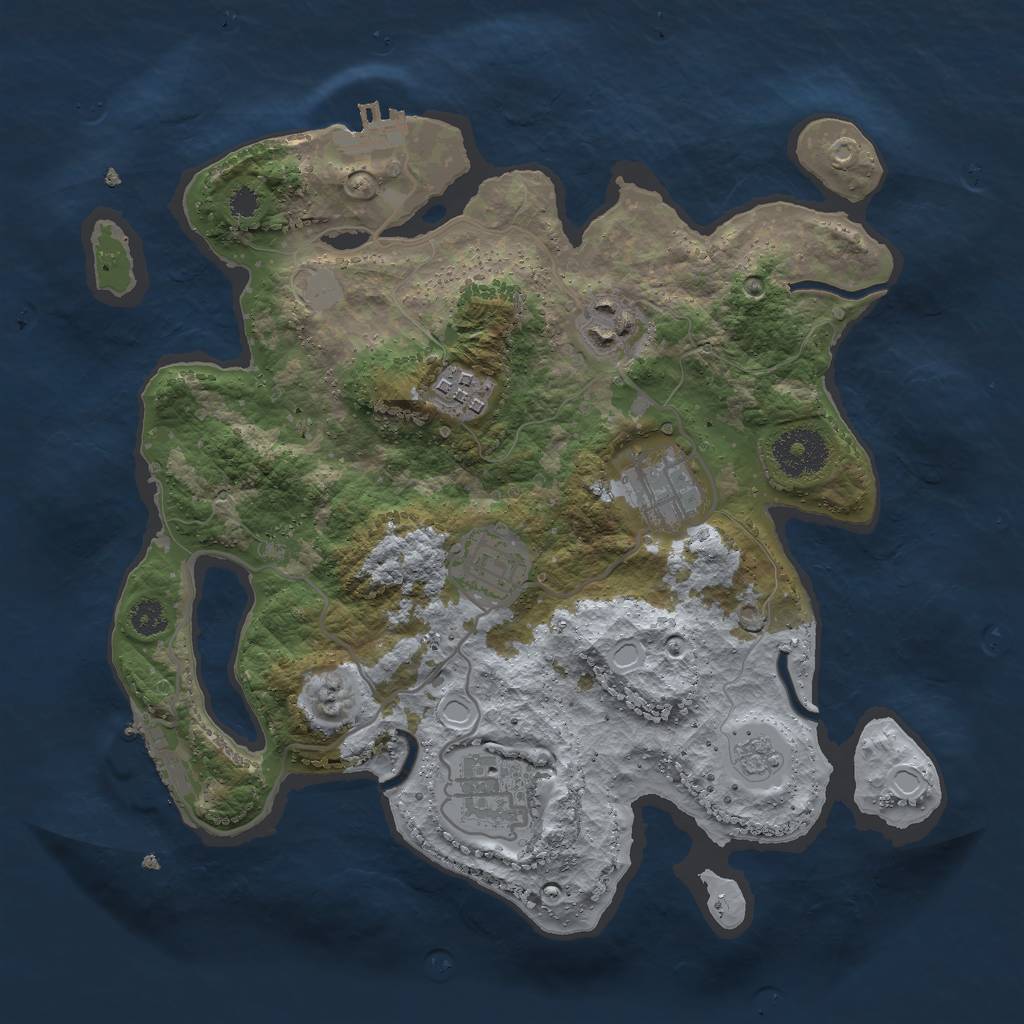 Rust Map: Procedural Map, Size: 3000, Seed: 142550598, 13 Monuments