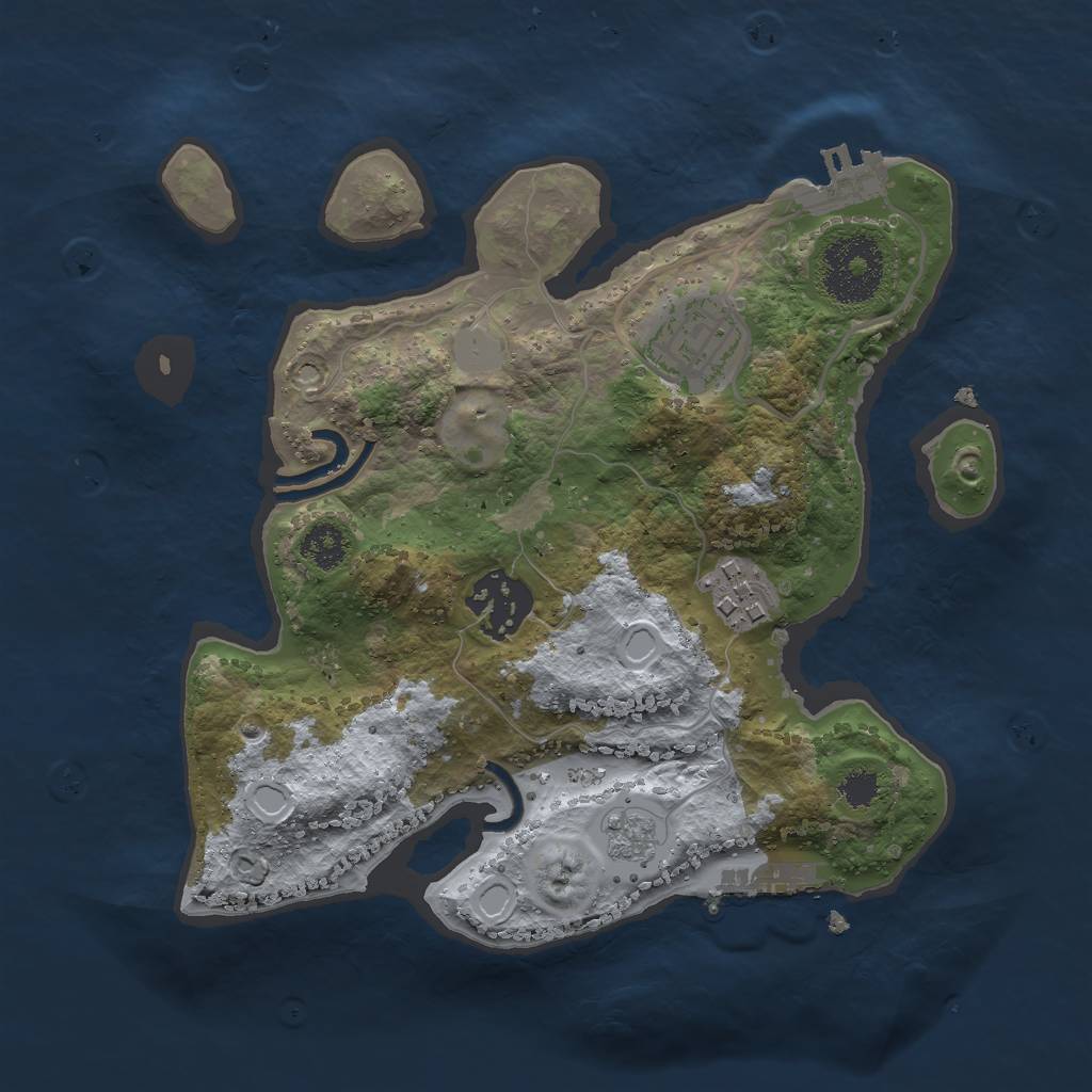 Rust Map: Procedural Map, Size: 2500, Seed: 80244604, 11 Monuments